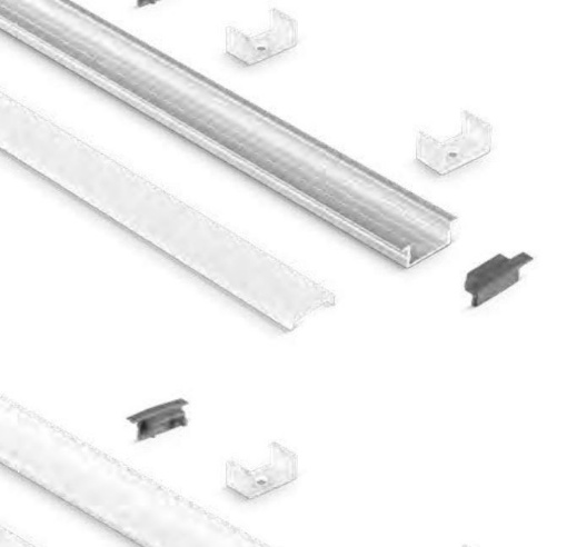 Immagine di Profilo In Alluminio Grigio Da Incasso 2m Oleh G Per Strip Led GSTP121 Gea Led