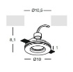 Immagine di Portafaretto Da Incasso A Scomparsa Gesso Rotondo 100mm Horus GFA590 Gea Led