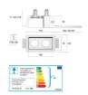 Immagine di Faretto Da Incasso In Gesso Rettangolare 2 Luci GU10 10x17,5cm Isyluce 808