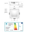 Immagine di Faretto Quadrato Gesso 275mm Da Incasso Con 2 Portalampade E27 Isyluce 810