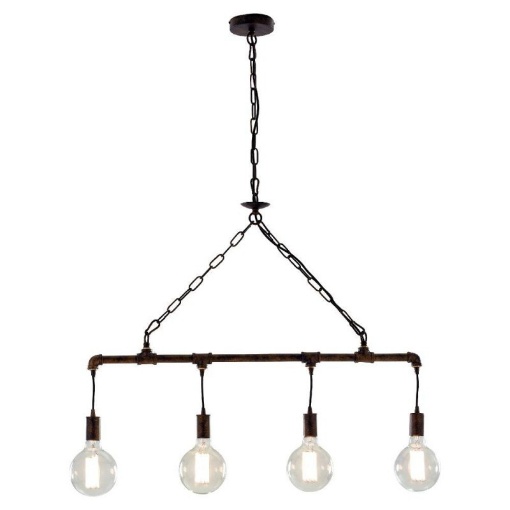 Immagine di Lampadario Design Industriale 4 Luci Amarcord Metallo Ruggine Fan Europe