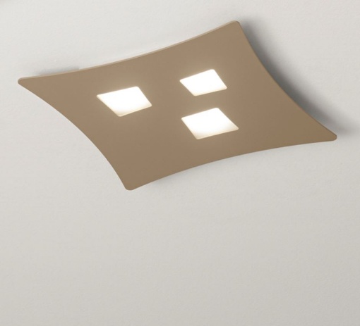 Immagine di Plafoniera Moderna 3 Luci Gx53 Led Isotta P/P Tortora 44x40 cm Gea Luce