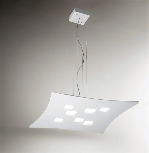 Immagine di Lampadario a Sospensione Biemissione Led Gx53 Bianco Isotta Gea Luce