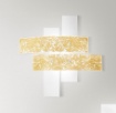 Immagine di Plafoniera Moderna Vetro Bianco Foglia Oro Lara 70x70 cm Gea Luce