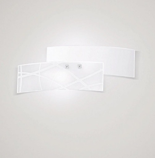 Immagine di Applique In Vetro Decorato Bianco Frida 46 cm Gea Luce