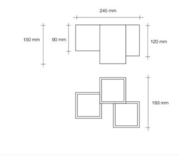 Plafoniera In Gesso Verniciabile Esagonale 3 Spot Led 36w Vortex