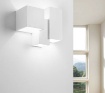 Immagine di Applique Squadrata In Gesso Pitturabile Luce Sopra Sotto Heraea T205 Sforzin