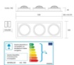 Immagine di Faretto Da Incasso Rettangolare Per Cartongesso 3 Luci Orientabili Led G53 Isyluce 704