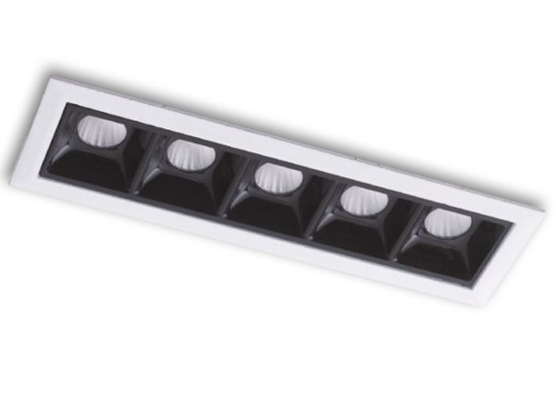 Immagine di Faretto Da Incasso Rettangolare 5 Luci Led 10w 4000k