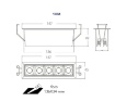 Immagine di Faretto Da Incasso Rettangolare 5 Luci Led 10w 4000k