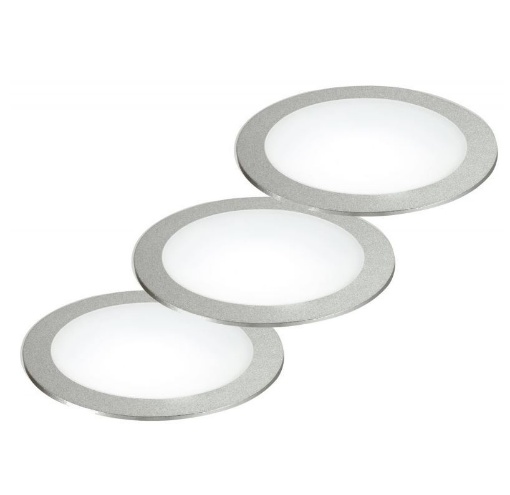 Immagine di Kit 3 Faretti Da Incasso Rotondi Nichel Diam. 7 cm Led 3x5w 4000k