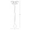 Immagine di Lampione 3 Luci Led Da Giardino Esterno Nero Megan 190 cm Intec Light