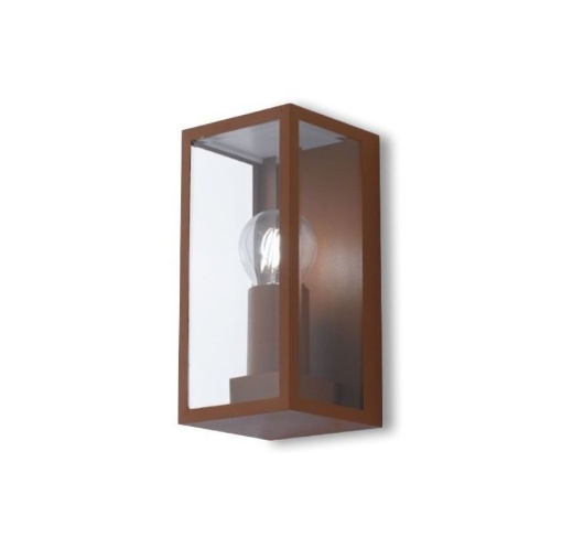 Immagine di Applique Lanterna Per Esterni Mondrian Marrone Corten IP44 Intec Light