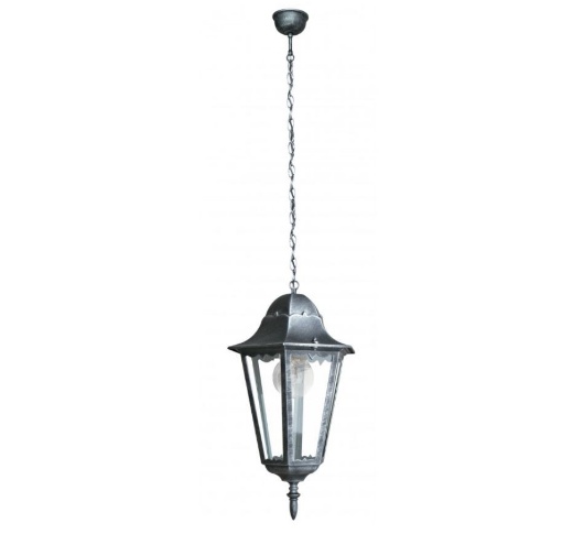 Immagine di Lampadario Per Esterni Lanterna Pendente Nero Argento Classico Firenze Intec Light