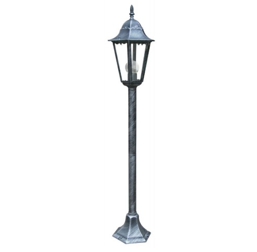 Immagine di Lampioncino Giardino Classico Rustico Nero Argento 100 cm IP44 Firenze Intec Light