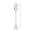 Immagine di Lampioncino Giardino Classico Rustico Nero Argento 100 cm IP44 Firenze Intec Light