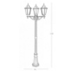 Immagine di Lampione Classico 3 Luci Da Esterno Nero Argento 218 cm Firenze Intec Light