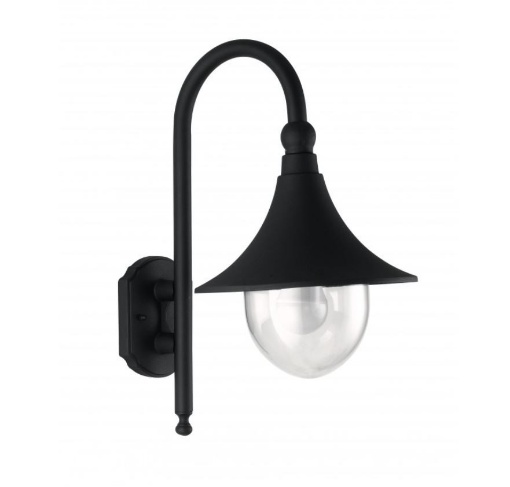 Immagine di Applique Da Esterno Lanterna Curva Nero Pavia Intec Light