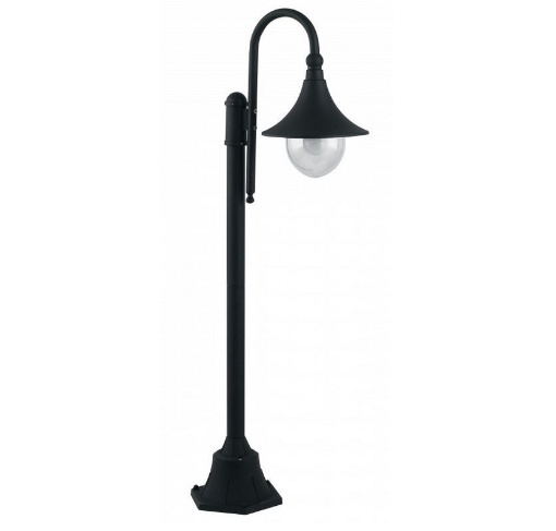 Immagine di Lampioncino Da Giardino Curvo Nero 130 cm Pavia Intec Light