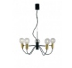 Immagine di Lampadario Design Vintage Nero Oro Axon 5 Luci Fan Europe