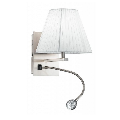 Immagine di Applique Camera Da Letto Con Paralume Bianco e Led Orientabile Helly Fan Europe