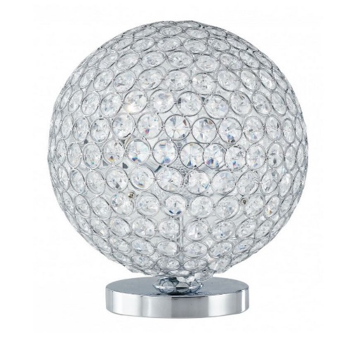 Picture of Lampada Comodino Sfera Cromo Con Cristalli k9 Planet Fan Europe