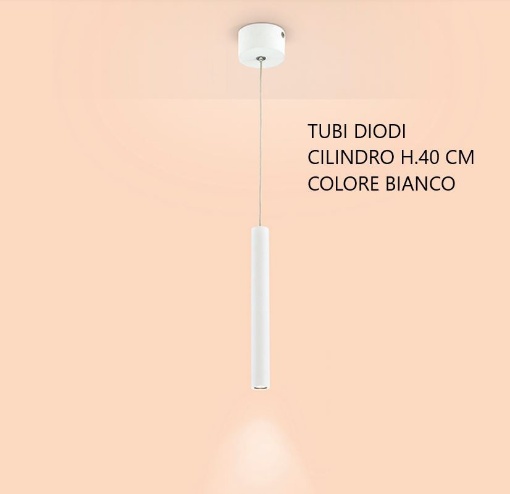 Immagine di Sospensione Led Penisola Cilindro Bianco Tubi Diodi 40 cm 2025 Affralux