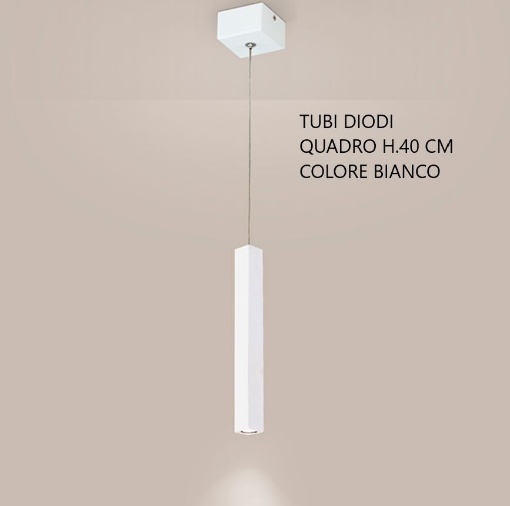 Immagine di Sospensione Penisola Led Tubi Diodi Tubolare Quadrato 40 cm Bianco 2026 Affralux