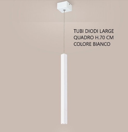 Immagine di Sospensione Penisola Led Tubi Diodi 70 cm Quadrato Bianco 2026L Affralux