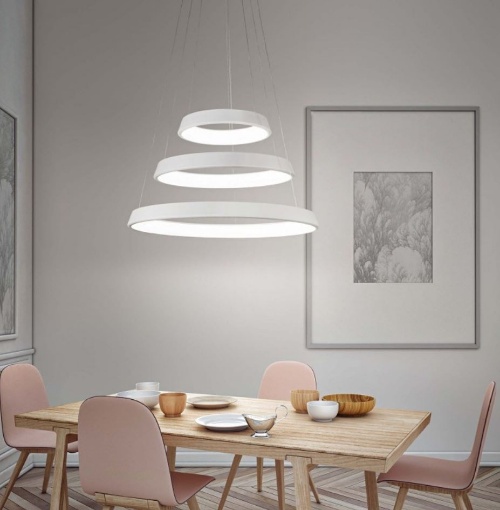 Immagine di Lampadario Led Anelli Diodi 3 Cerchi Bianco 102w 3200k Affralux 2051