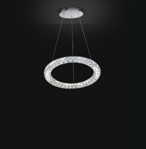 Immagine di Sospensione Led Anello Con Cristalli NORA3 Piccola Ø31 cm 2186 Affralux