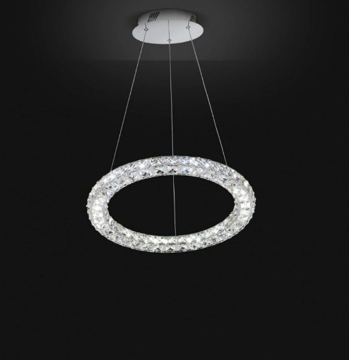 Immagine di Sospensione Led Anello Con Cristalli NORA3 Ø50 cm 2176 Affralux