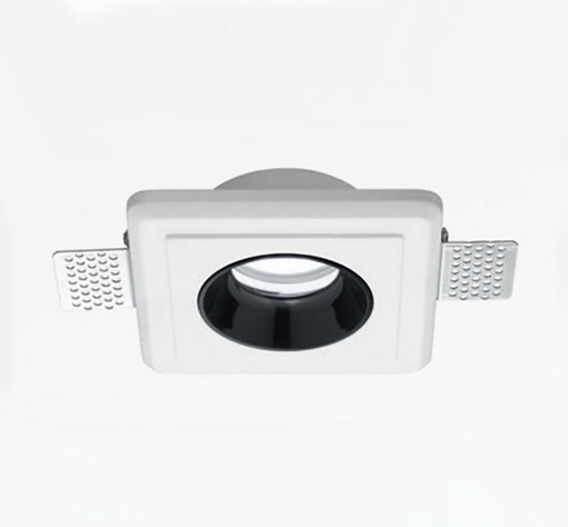 Immagine di Faretto Incasso In Gesso Bianco Nero Per Controsoffitto Led GU10 12x12cm GFA633 Gea