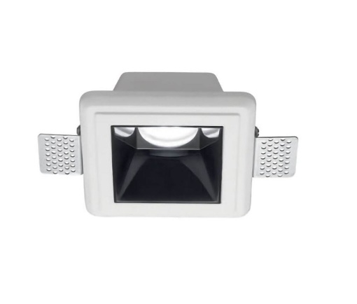 Immagine di Faretto In Gesso Da incasso Quadrato 12x12 cm GU10 Astra Nero GFA640 Gea Led