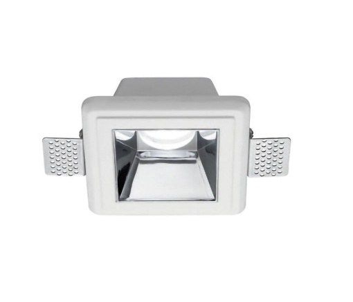 Immagine di Faretto Da incasso Quadrato Gesso Bianco Cromo 120mm GU10 GFA641 Gea Led