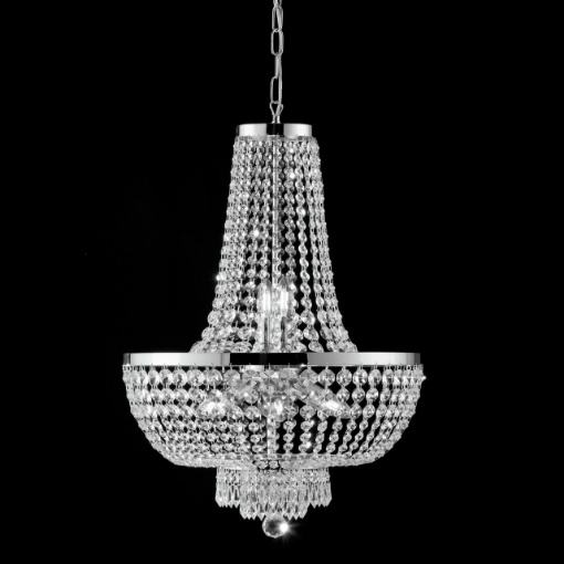 Immagine di Lampadario con Strass in Cristallo Mozart 8 Luci Cromo Bonetti