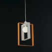 Immagine di Lampada Sospensione 1xE27 Rettangoli Bianco e Arancio Duplo Be Light