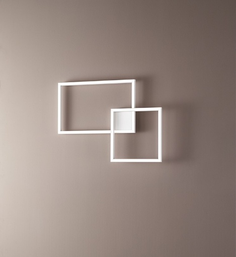 Immagine di Plafoniera Design Moderno Cornici Led 45w CCT Cross Bianca Perenz 6595 B CT