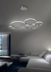 Immagine di Sospensione Cerchi Led 60w Dimmerabile Design Moderno Pois Silver Ondaluce