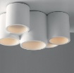 Immagine di Plafoniera Da Soffitto Cilindri In Gesso Verniciabile 5 Luci Banjie PL5 Fan Europe