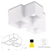 Immagine di Plafoniera Moderna Cubi Gesso Verniciabile 3 Luci GU10 Led Foster PL3 Fan Europe