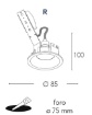 Immagine di Struttura Faretto Incasso Rotondo Alluminio Bianco Diam. 8,5 cm GU10