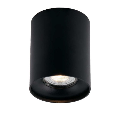 Immagine di Faretto Led Cilindro Nero Da Soffitto Senza Incasso Town 10cm GU10 Intec Light