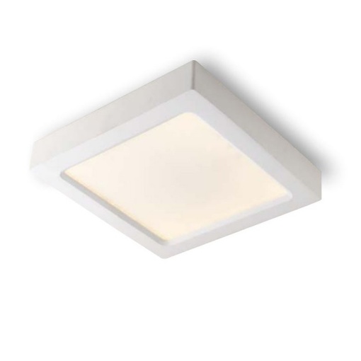 Immagine di Plafoniera Quadrata In Gesso Verniciabile Led 24w Rock Intec Light