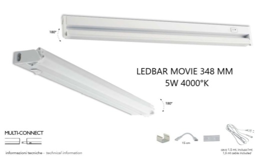 Immagine di Barra Sotto Pensile Led Bar Movie 5w 35 cm Intec Light