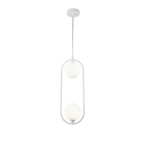 Immagine di Lampada a Sospensione Moderna Ring 2 Sfere Bianco Maytoni