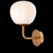 Immagine di Applique Moderna Erich Oro 1 Luce Sfera Vetro Bianco Maytoni