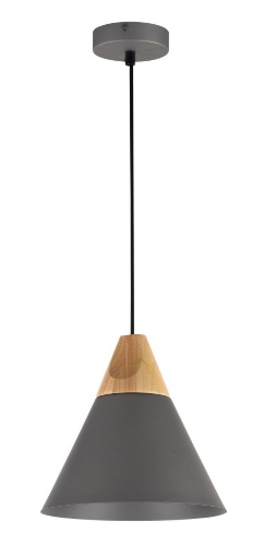 Immagine di Sospensione Bicones Cono Grigio Legno Decorativo Maytoni