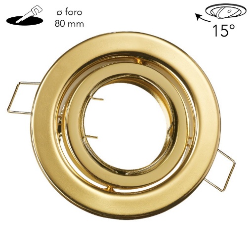 Picture of Porta Faretto Incasso Rotondo Oro Orientabile Diam. 9,8 cm GU10