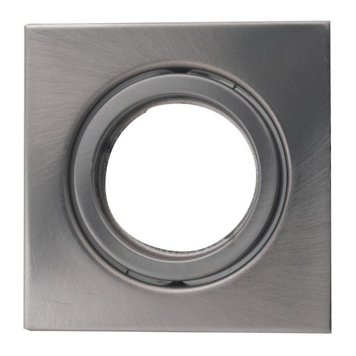 Immagine di Porta Faretto Quadrato Incasso Orientabile Nickel 8,2 cm GU10